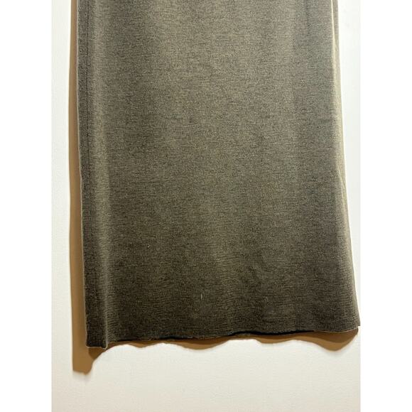 DO NOT PURCHASE SOLDEileen Fisher Olive Green 100% Merino Wool Knit Midi Skirt M - Picture 3 of 7